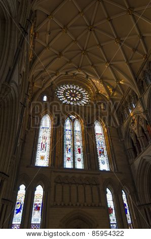 York Minster South Transept With Rose Window