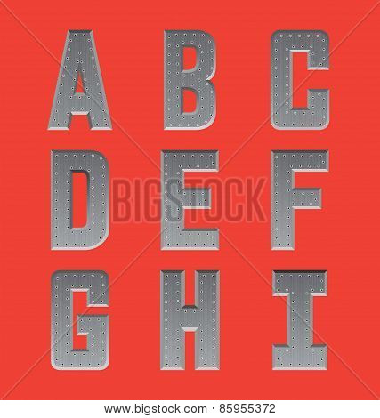 Brushed metal font series 1