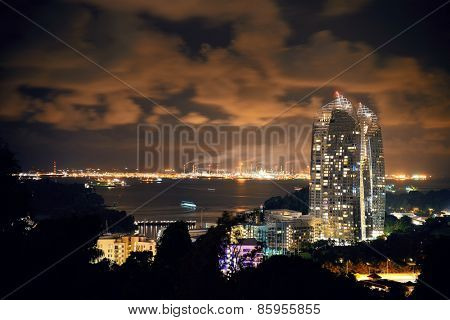Singapore architecture and urban cityscape night view