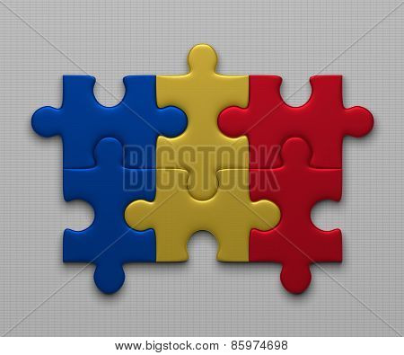 Romania Flag Of Puzzles