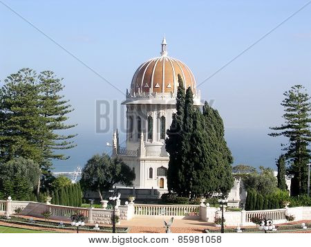Haifa Bahai Gardens View Of The Shrine Of Bab 2003