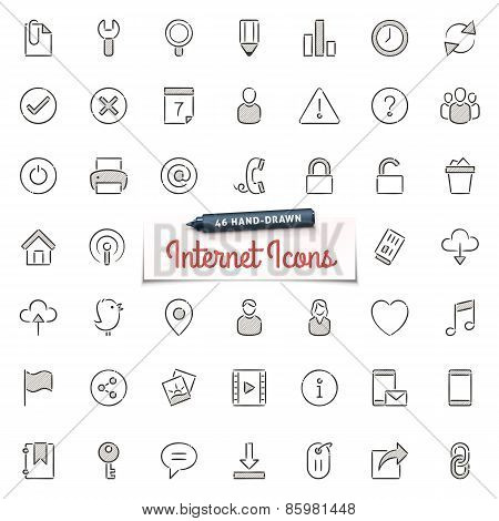 Hand-drawn Internet Icons