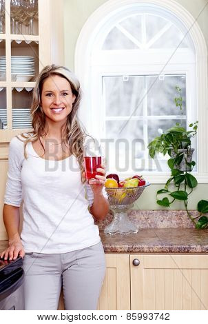 Young beautiful woman portrait. People at home.
