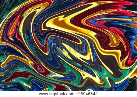 Abstract Acrylic Painted Waves Background. Creative Art Illustration.