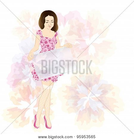 Girl with a poster