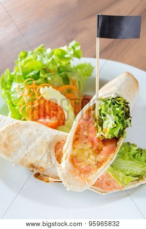 Smoke Salmon Wrap Maxican cuisine