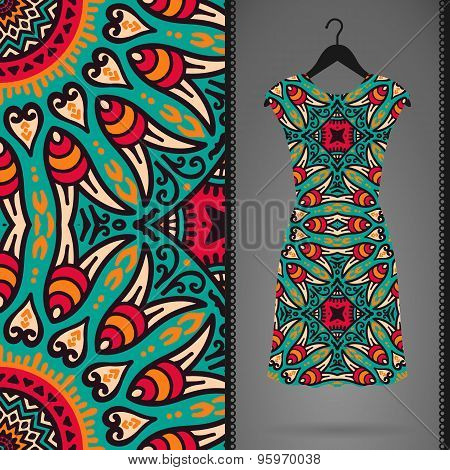 Ethnic floral seamless pattern
