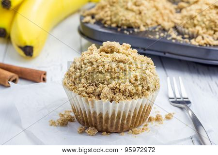 Delicious Homemade Cinnamon Banana Muffins With Streusel