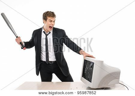 Concept for businessman isolated on white