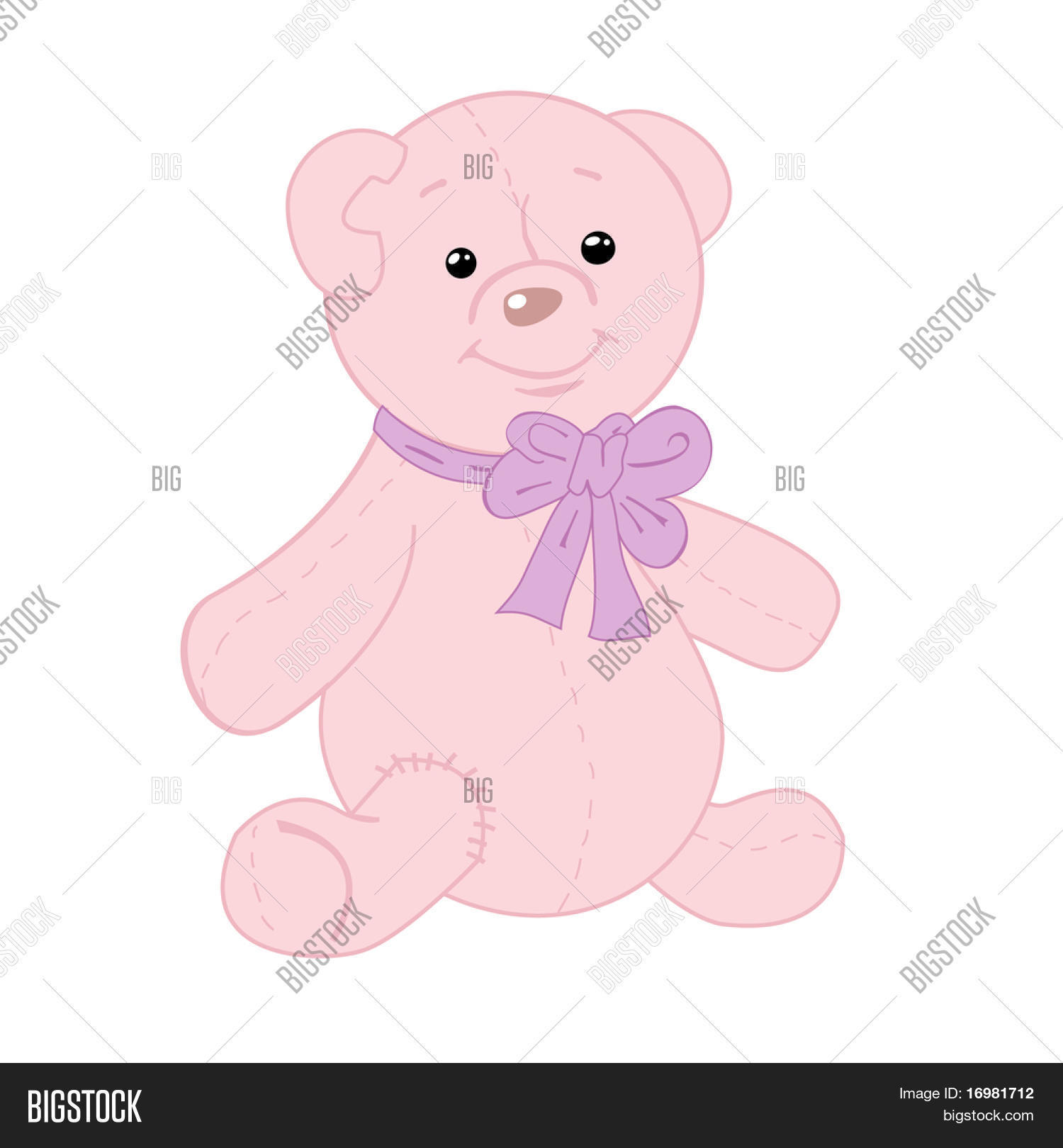 Teddy Bear Violet Bow Vector & Photo (Free Trial) Bigstock