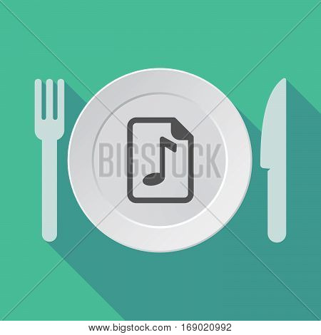 Long Shadow Tableware With  A Music Score Icon