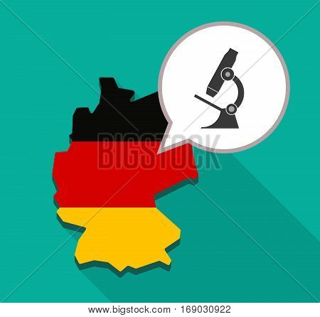 Map Of Germany With  A Microscope Icon