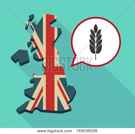 Map Of Uk With  A Wheat Plant Icon