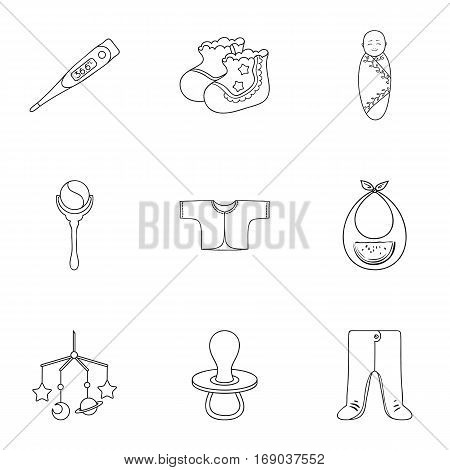 Baby born set icons in outline design. Big collection of baby born vector symbol stock illustration