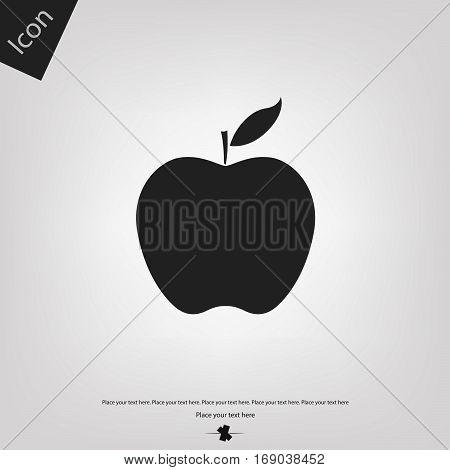 Fruit apple icon, Gray background. Vector illustration.