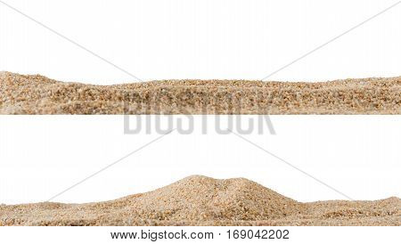 A collection of sands with different shape and Isolated on white background.