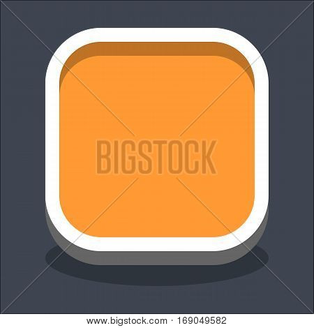 Use it in all your designs. Flat web internet square button with oval shadow in 3D style. Clicked variant. Quick and easy recolorable shape. Vector illustration a graphic element