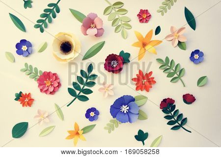 Flowers Handmade Design Papercraft Art 