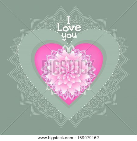 openwork lace heart card with holiday gift in the name of love