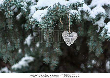 Grey Handmade Heart On Branches