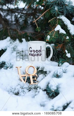 White Cup With Text