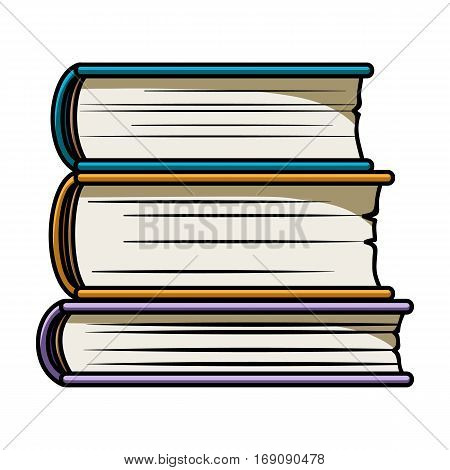 Stack of books icon in cartoon design isolated on white background. Books symbol stock vector illustration.