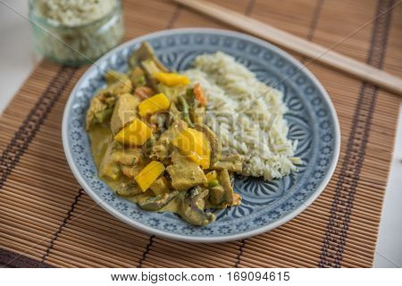Home made Indian Chicken curry with mango