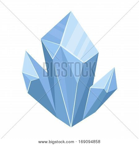 Blue natural mineral icon in cartoon design isolated on white background. Precious minerals and jeweler symbol stock vector illustration.