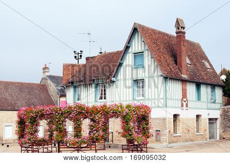 Typical french old half-timbered house in downtown Caen, Normandy
