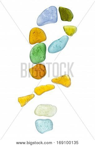 Sea Glass Peices On White