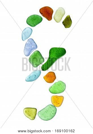 Sea Glass Peices On White