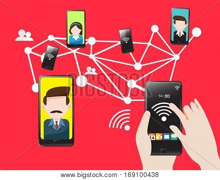 Vector Design technology smartphone cellular for communication