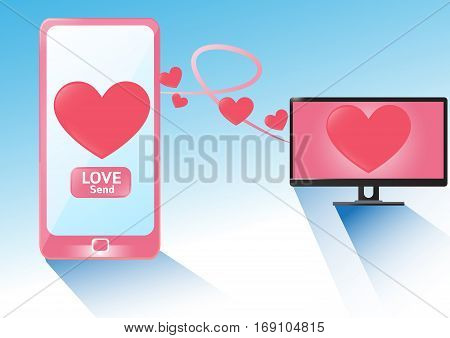Vector Concept design send heart in Valentine's Day