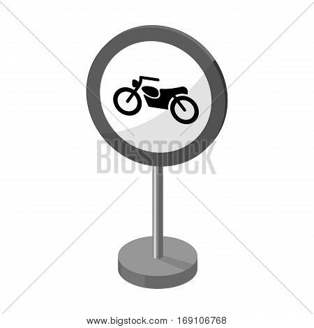 Prohibitory road sign icon in monochrome design isolated on white background. Road signs symbol stock vector illustration.