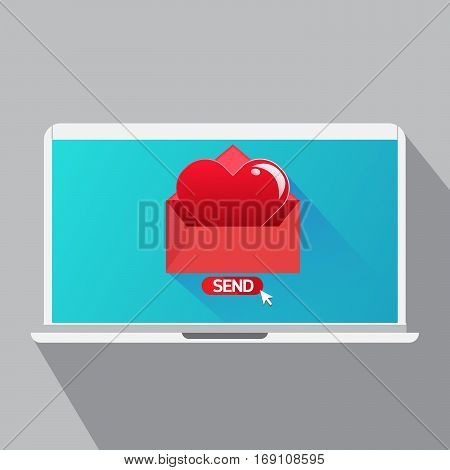 Concept Design Valentine's day in love send heart