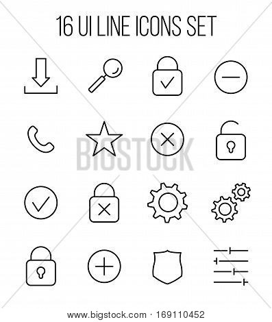 Set of UI icons in modern thin line style. High quality black outline symbols for web site design and mobile apps. Simple interface pictograms on a white background.