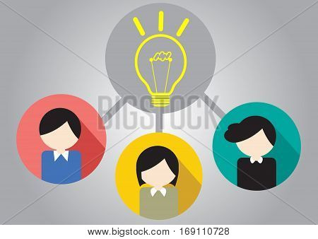 Vector Concept Business Teamwork idea bulb light