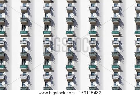 seamless architecture pattern balcony with satellite dish