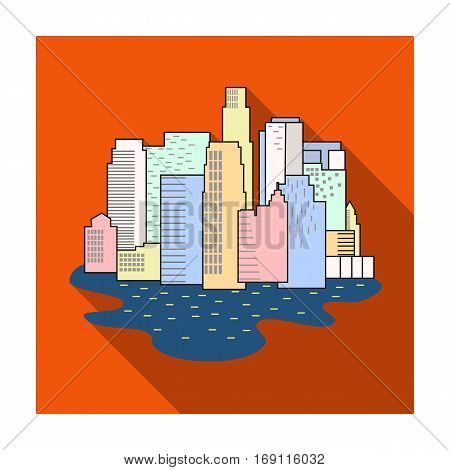 Megalopolis icon in flat design isolated on white background. Architect symbol stock vector illustration.
