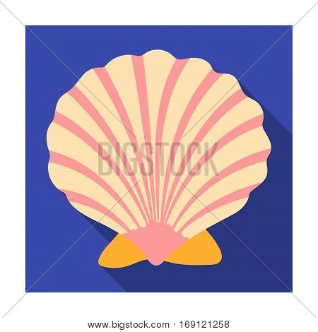 Prehistoric seashell icon in flat design isolated on white background. Dinosaurs and prehistoric symbol stock vector illustration.