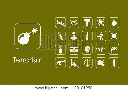 It is a set of terrorism simple web icons