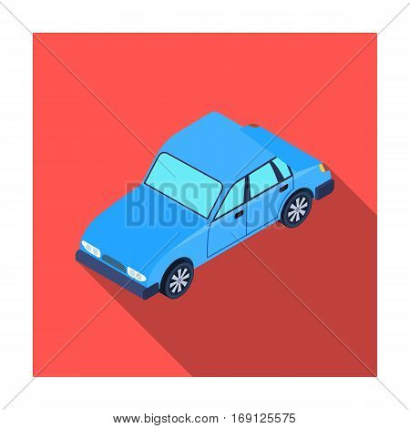 Car icon in flat design isolated on white background. Transportation symbol stock vector illustration.