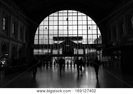 people walking inside the bus station in Saint Petersburg