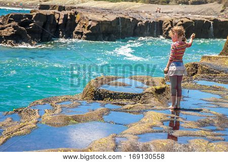 muriwai beach, new zealand, splashing water, ocean and water waves