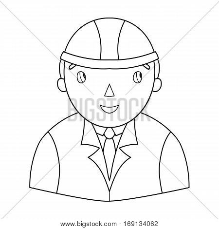 Architect icon in outline design isolated on white background. Architect symbol stock vector illustration.