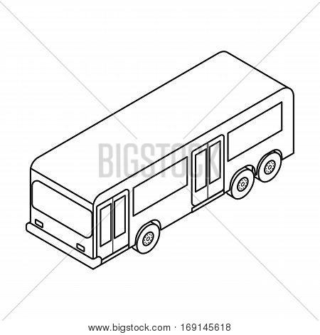 Bus icon in outline design isolated on white background. Transportation symbol stock vector illustration.