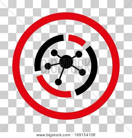 Connections Diagram icon. Vector illustration style is flat iconic bicolor symbol intensive red and black colors transparent background. Designed for web and software interfaces.
