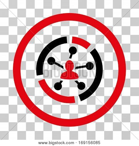 Relations Diagram icon. Vector illustration style is flat iconic bicolor symbol intensive red and black colors transparent background. Designed for web and software interfaces.