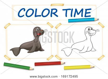 Color paper with walus illustration