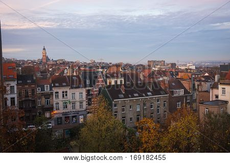 Beautiful cityscape at sunrisw at Brussels, Belgia